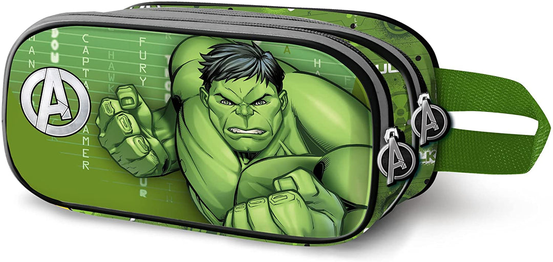 Hulk Challenge-3D Double Pencil Case, Green