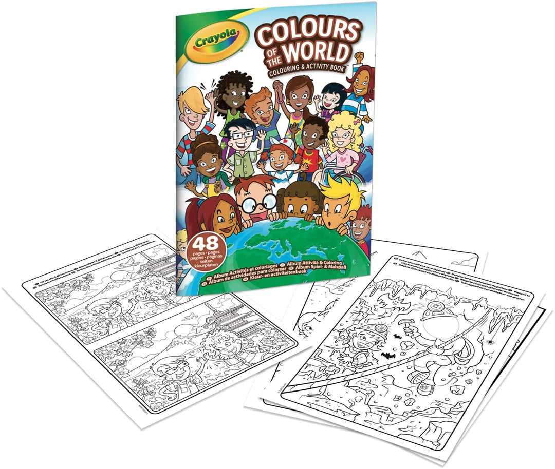 Crayola Colors of the World Aktivitäts- und Malalbum, 48 Seiten zum Ausmalen und pädagogische Aktivitäten, 25-0717
