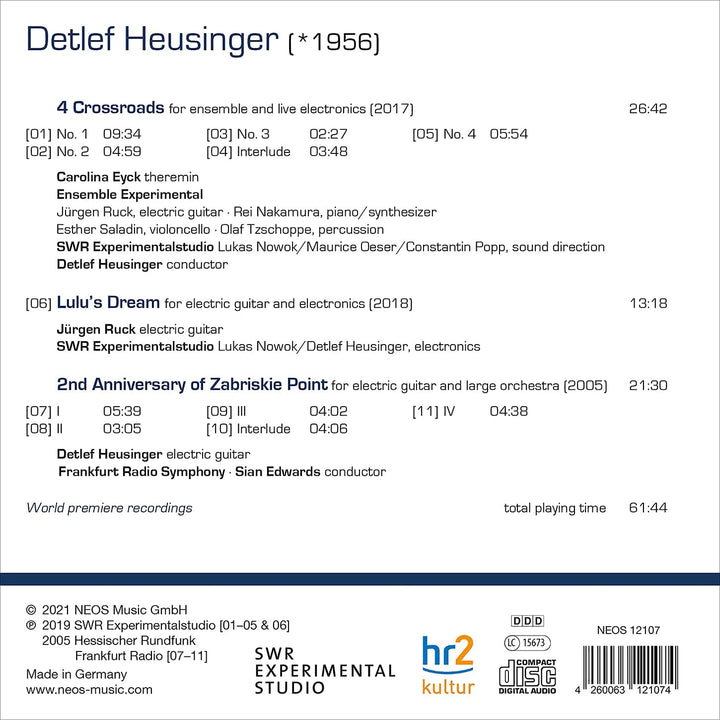Various including SWR Experimentalstudio - Detlef Heusinger: Lulu's Dream [Audio CD]