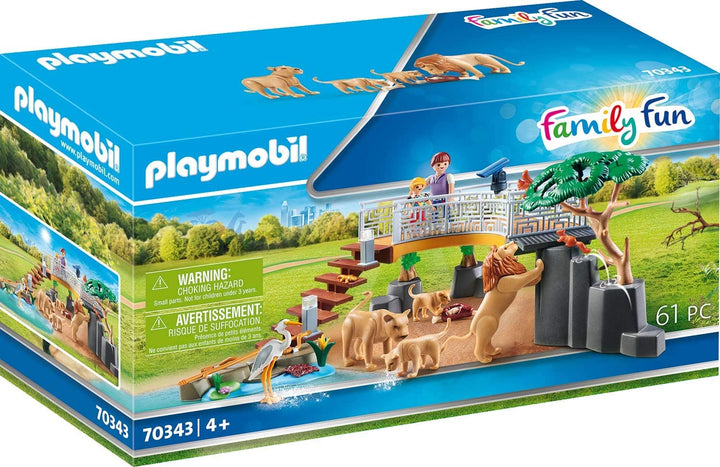 Playmobil 70343 Family Fun Recinto per leoni all&#39;aperto