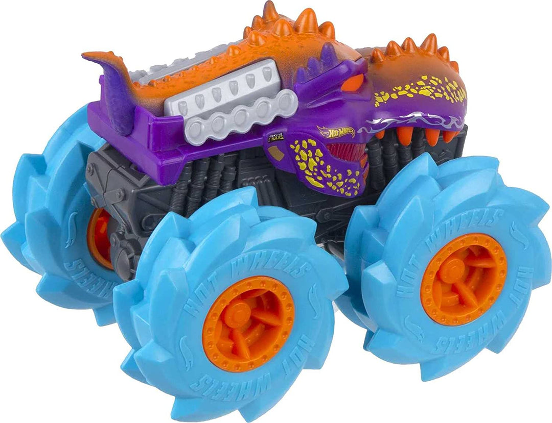 Hot Wheels Monster Trucks Twisted Tredz-Fahrzeuge, Mega-Wrex, Kreatur im Maßstab 1:43