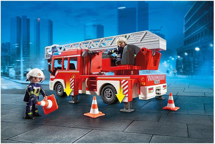 Playmobil City Action 9463 Feuerleitereinheit mit Lichtern, Geräuschen und Wasserpumpe, für Kinder ab 4 Jahren