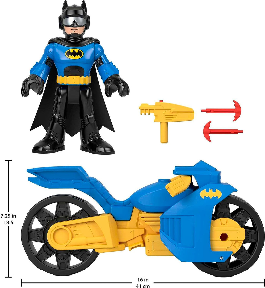 Imaginext DC Super Friends Batman-Spielzeug, XL-Batcycle mit Projektilwerfer und