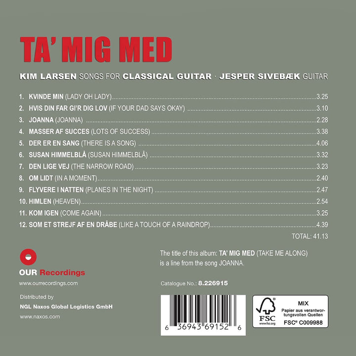 Larsen: Ta Mig Med [Jesper Sivebæk] [Our Recordings: 8.226915] [Audio CD]