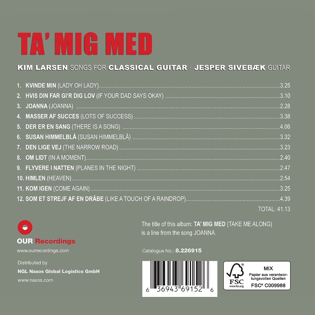 Larsen: Ta Mig Med [Jesper Sivebæk] [Unsere Aufnahmen: 8.226915] [Audio CD]