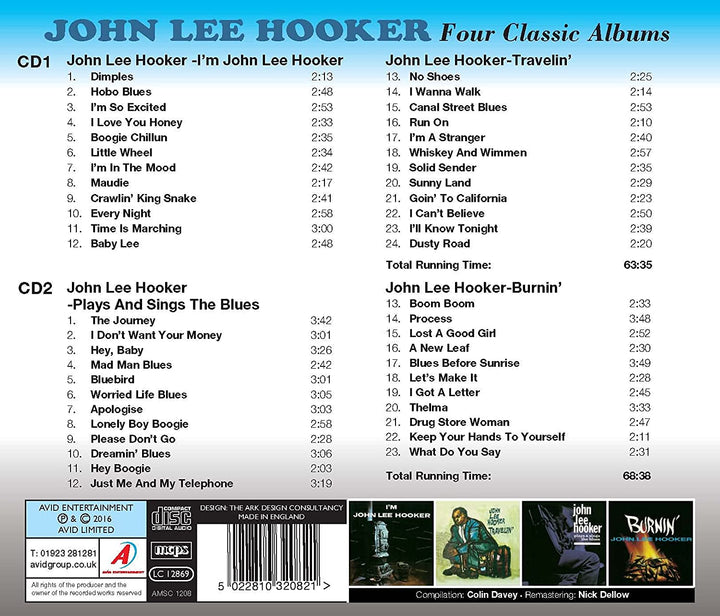 Vier klassische Alben (I'm John Lee Hooker / Travelin' / Plays And Sings The Blues / Burnin') - John Lee Hooker [Audio-CD]