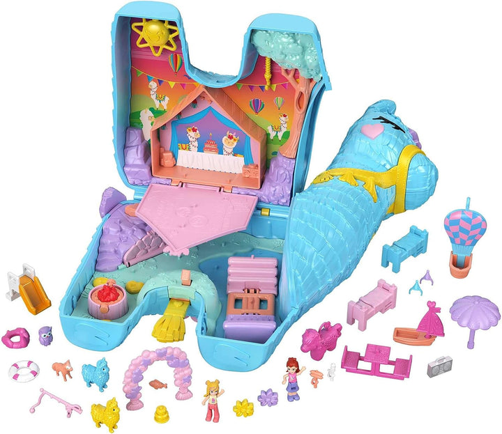 Polly Pocket Pajama Party Playset, 25 Toy Surprises, Pop and Swap Toy Accessories, 2 Polly Pocket Dolls