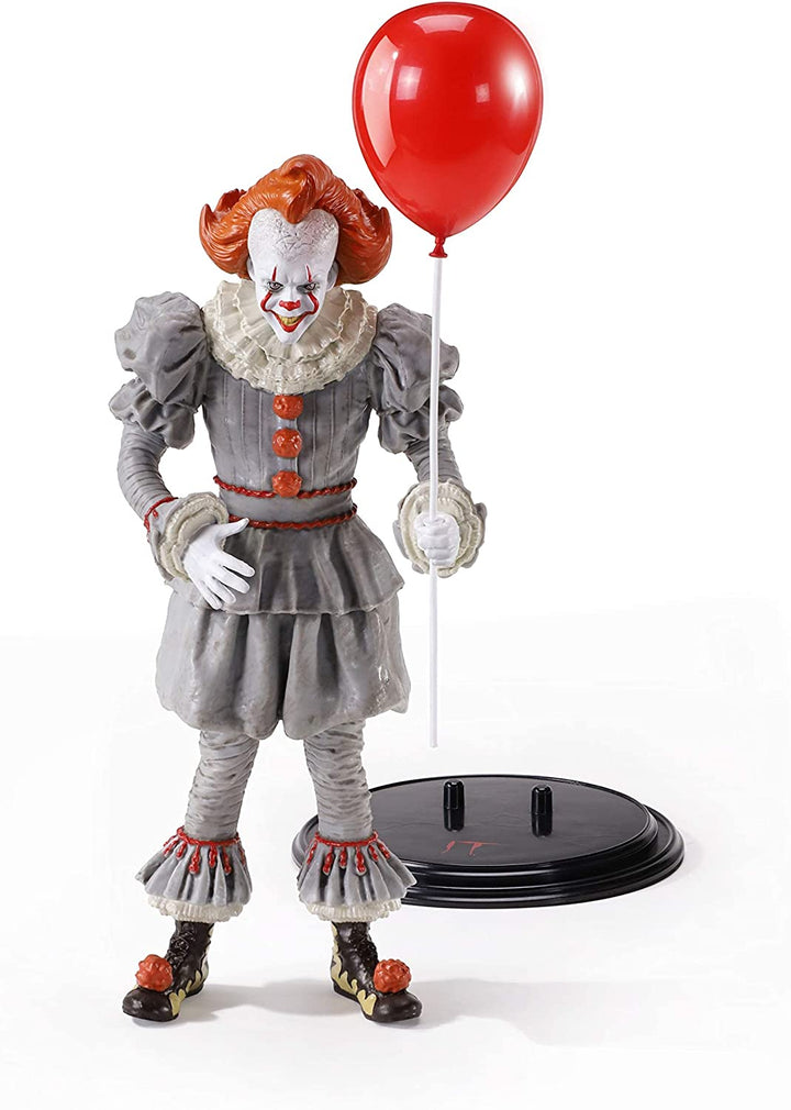 The Noble Collection IT Bendyfigs Pennywise - 7.5in (19cm) Noble Toys Bendable Figure Posable Collectible Doll Figures With Stand