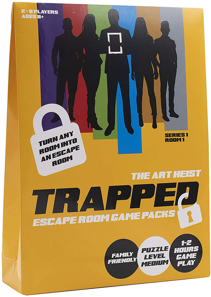 Trapped Escape Room Games AH001 Art Heist, Ideal family game for lockdown / Turn Your Home into a Escape Room, No Waiting for Turns, Escape Room in a Box Kit, Up to 6 Players, Age 8+