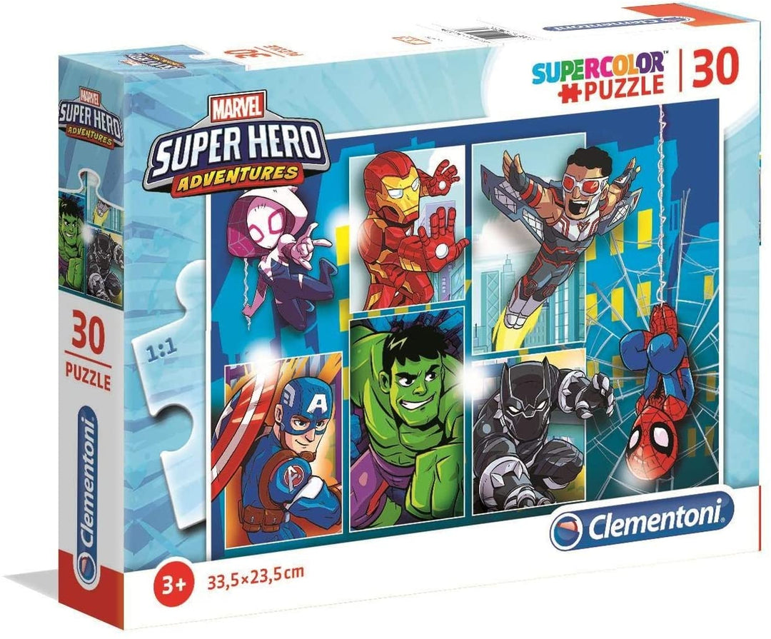 Clementoni - 20256 - Supercolor Puzzle - Marvel Superhero - 30 pieces - Made in Italy - jigsaw puzzle children age 3+