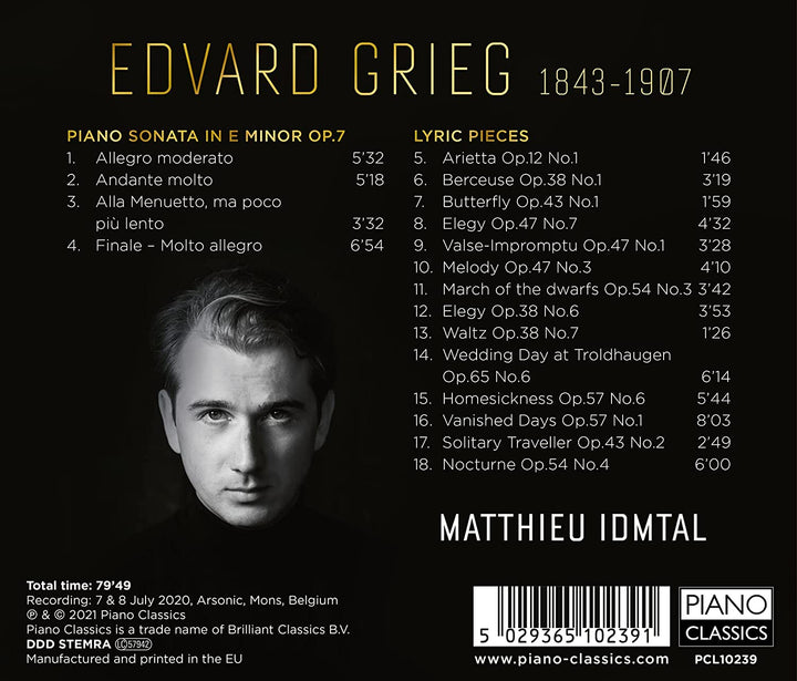 Matthieu Idmtal – Grieg: Klaviersonate, 14 lyrische Stücke [Audio-CD]