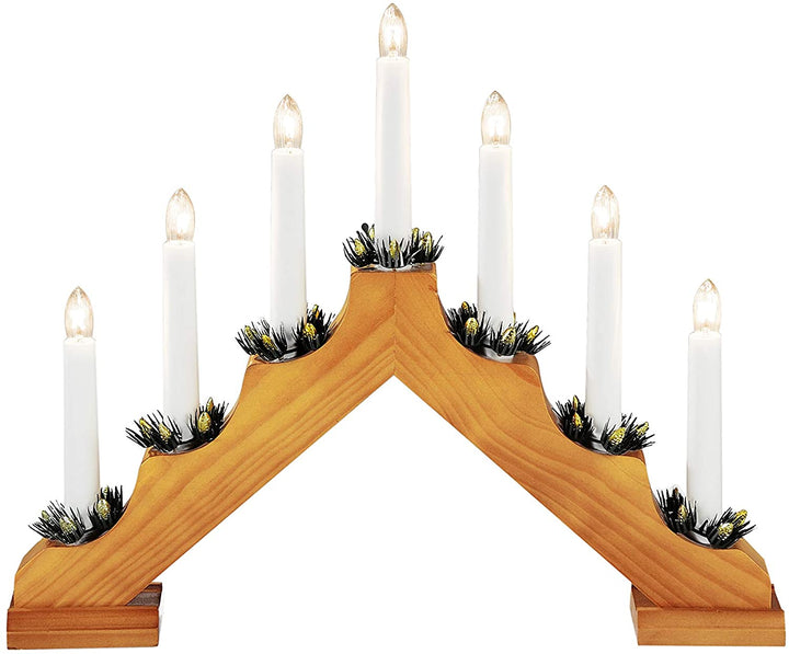 Konstsmide Christmas Lights/Traditional Welcome Light/Oak Stained Wood/Indoor Us