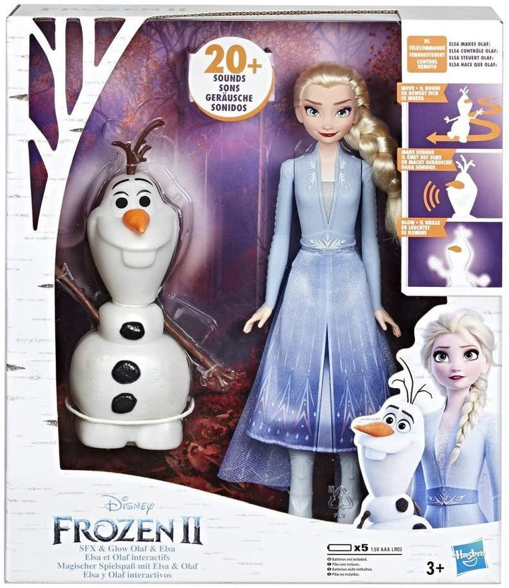 Disney Frozen Talk and Glow Olaf and Elsa Dolls, Remote Control - Yachew