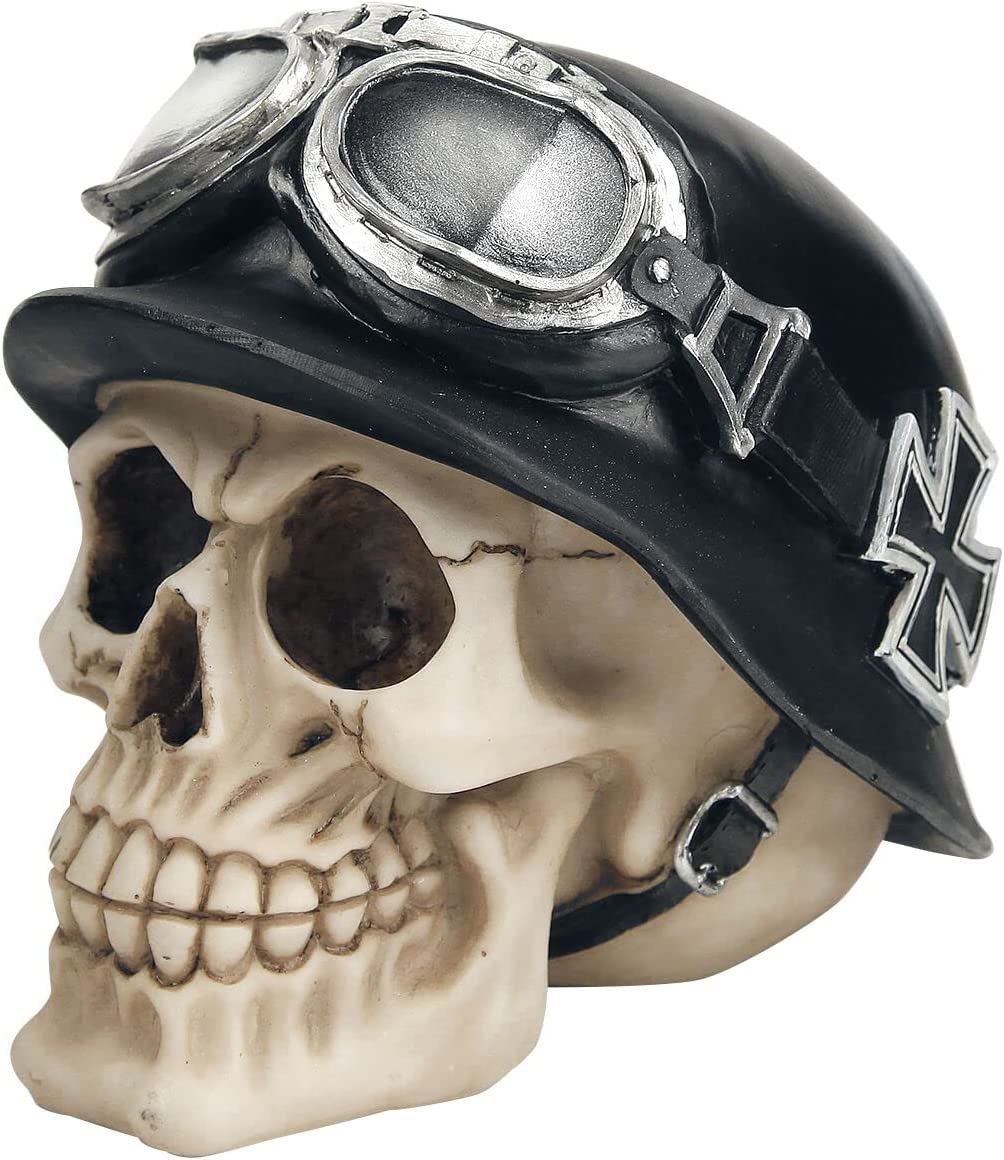 Nemesis Now Eisernes Kreuz Totenkopf Figur 17cm Elfenbein