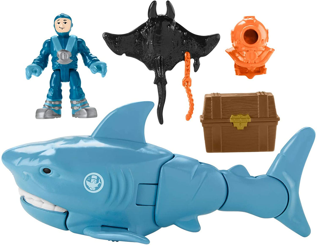 Imaginext Fisher Price Mega Bite Shark, Figure Set With Realistic Motion For 3-8 Years Old-Multicolor