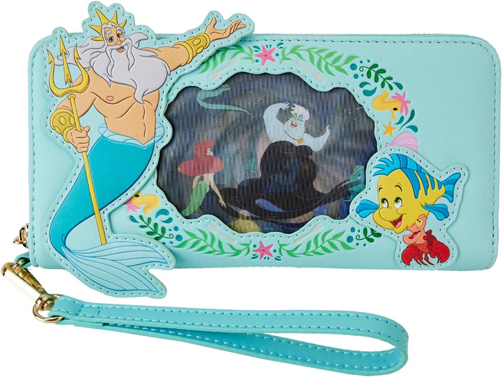 Die kleine Meerjungfrau Ariel Princess Linsenförmiges Portemonnaie mit umlaufendem Reißverschluss, Blaugrün, Einheitsgröße