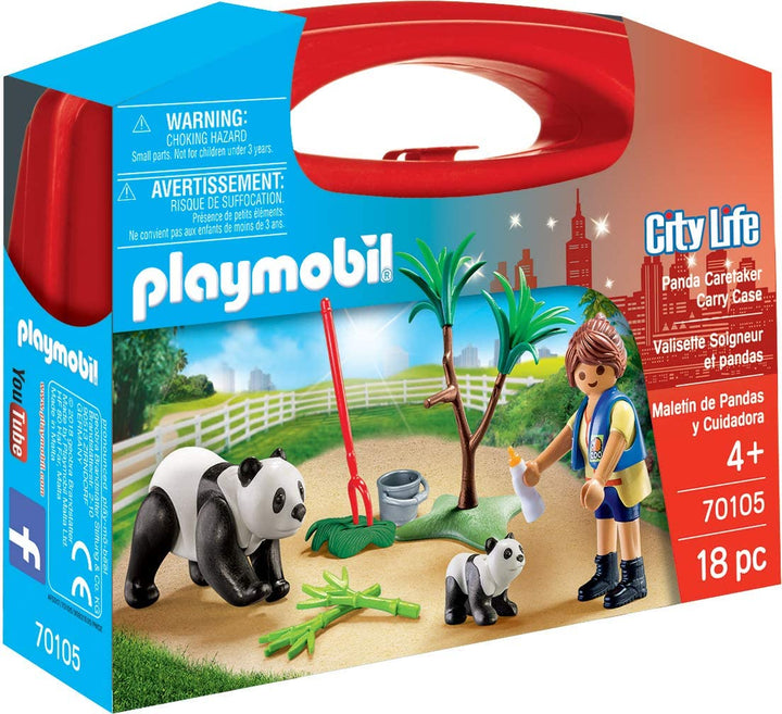 Playmobil 70105 City Life Panda Gardien Grand Coffret de Transport