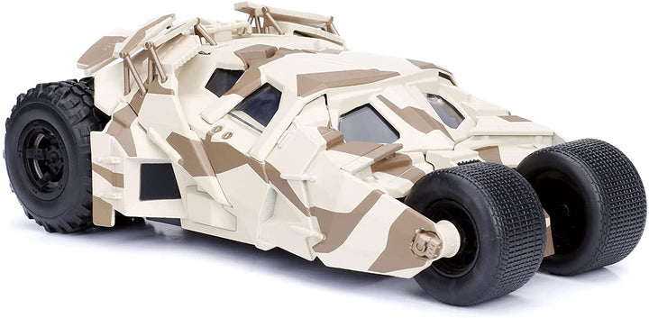 Jada Toys Tumbler Camo Batmobile Hochdetailliertes Modellauto im Maßstab 1:24 mit Batman-Figur, Cockpit und Türen zum Öffnen mit Rad