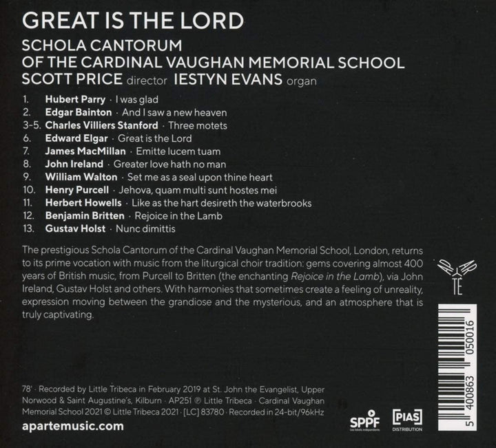 Schola Cantorum of the Ca - Great Is The Lord: A Collection Of Sacred Music From The British Isles [Audio CD]