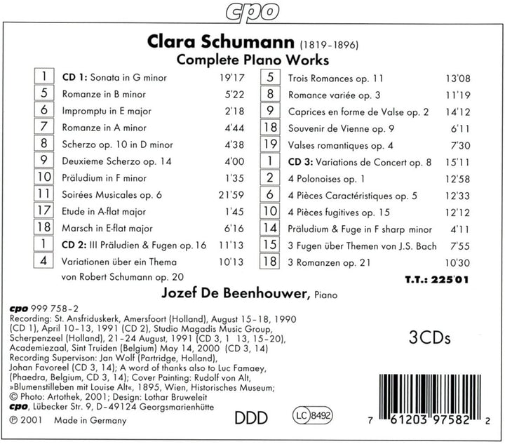 Clara Schumann: Complete Piano Works [Audio CD]