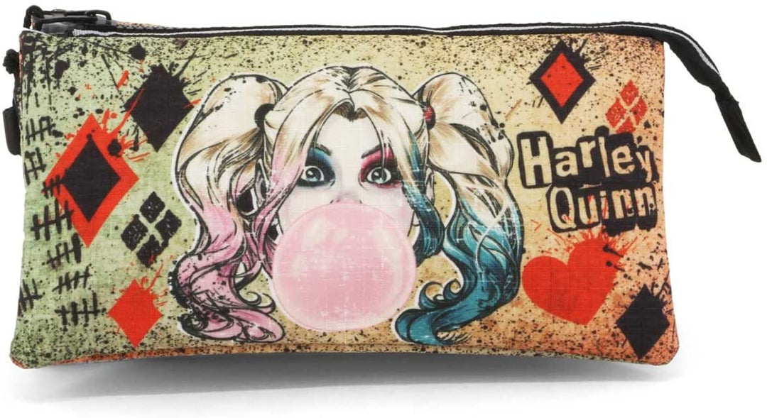 Karactermania Harley Quinn Mad Love-Triple HS Federmäppchen, 24 cm, Beige