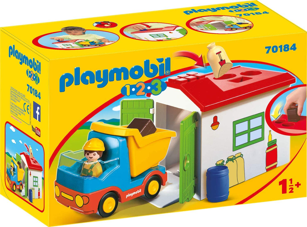 Playmobil 70184 1.2.3 Camión de basura para niños mayores de 18 meses