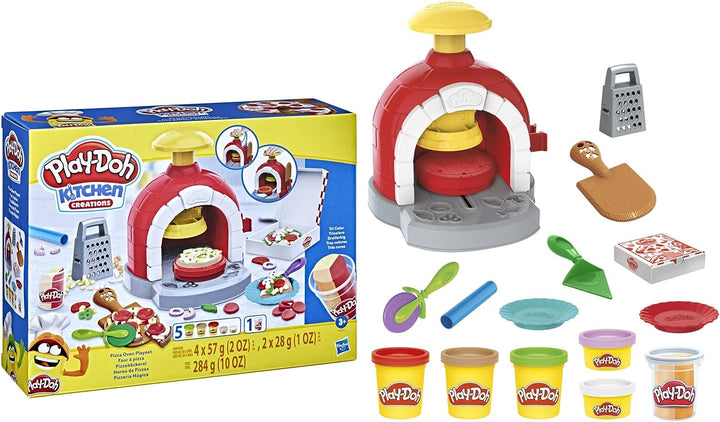 Play-Doh Kitchen Creations Pizzaofen-Spielset mit 6 Dosen Modelliermasse a