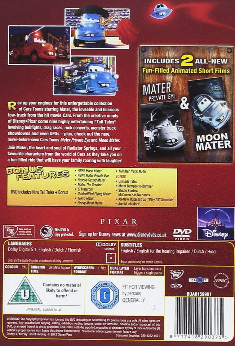 Cars Toon Mater s Tall Tales Comedy Family DVD