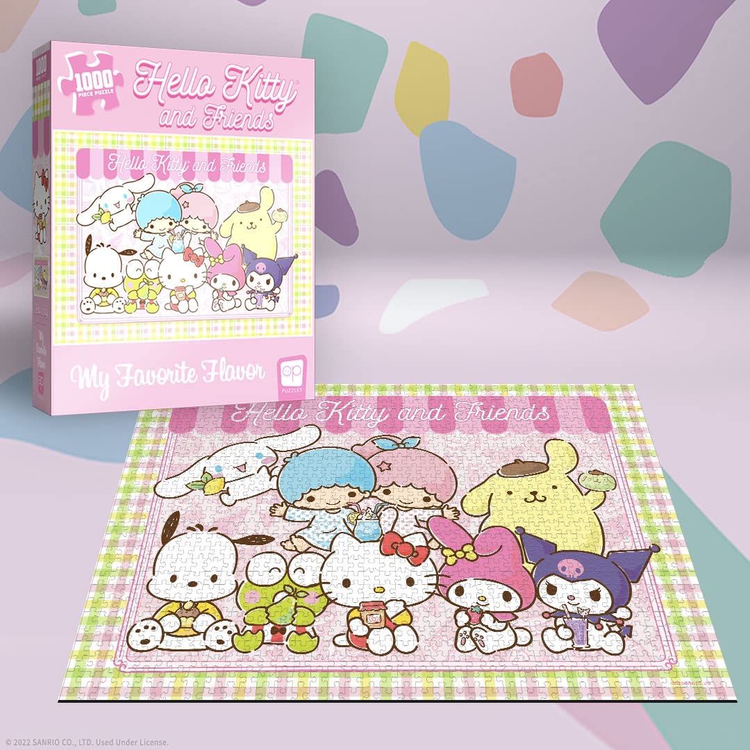 Hello Kitty® and Friends My Favorite Flavor 1000 Piece Jigsaw Puzzle | Collectible Puzzle Artwork Featuring Hello Kitty, Cinnamoroll, Keroppi | Officially-Licensed Hello Kitty Puzzle & Merchandise