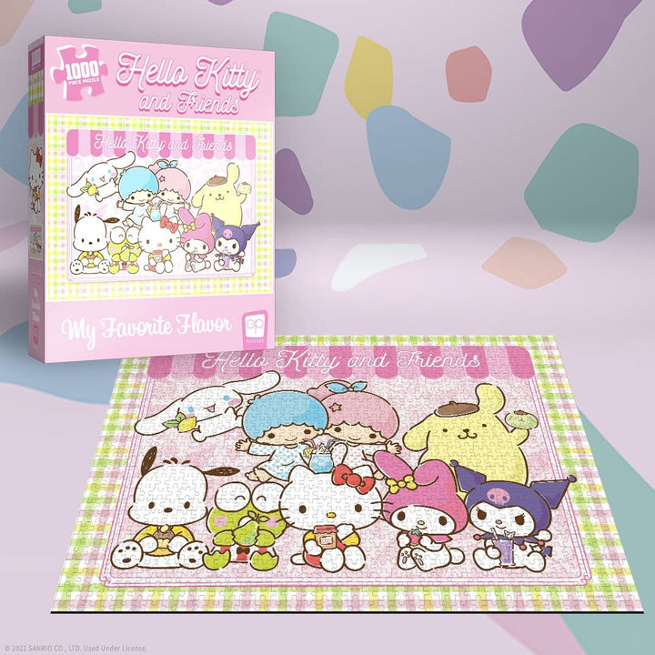 Hello Kitty® and Friends My Favorite Flavour 1000-teiliges Puzzle | Sammelpuzzle-Kunstwerk mit Hello Kitty, Cinnamoroll, Keroppi | Offiziell lizenziertes Hello Kitty Puzzle und Merchandise