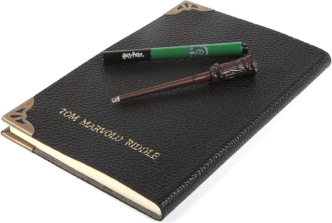 Wauw! Stuff Collection Harry Potter Tom Riddle&#39;s Diary Notebook, Slytherin House Pen, &amp; UV Wand
