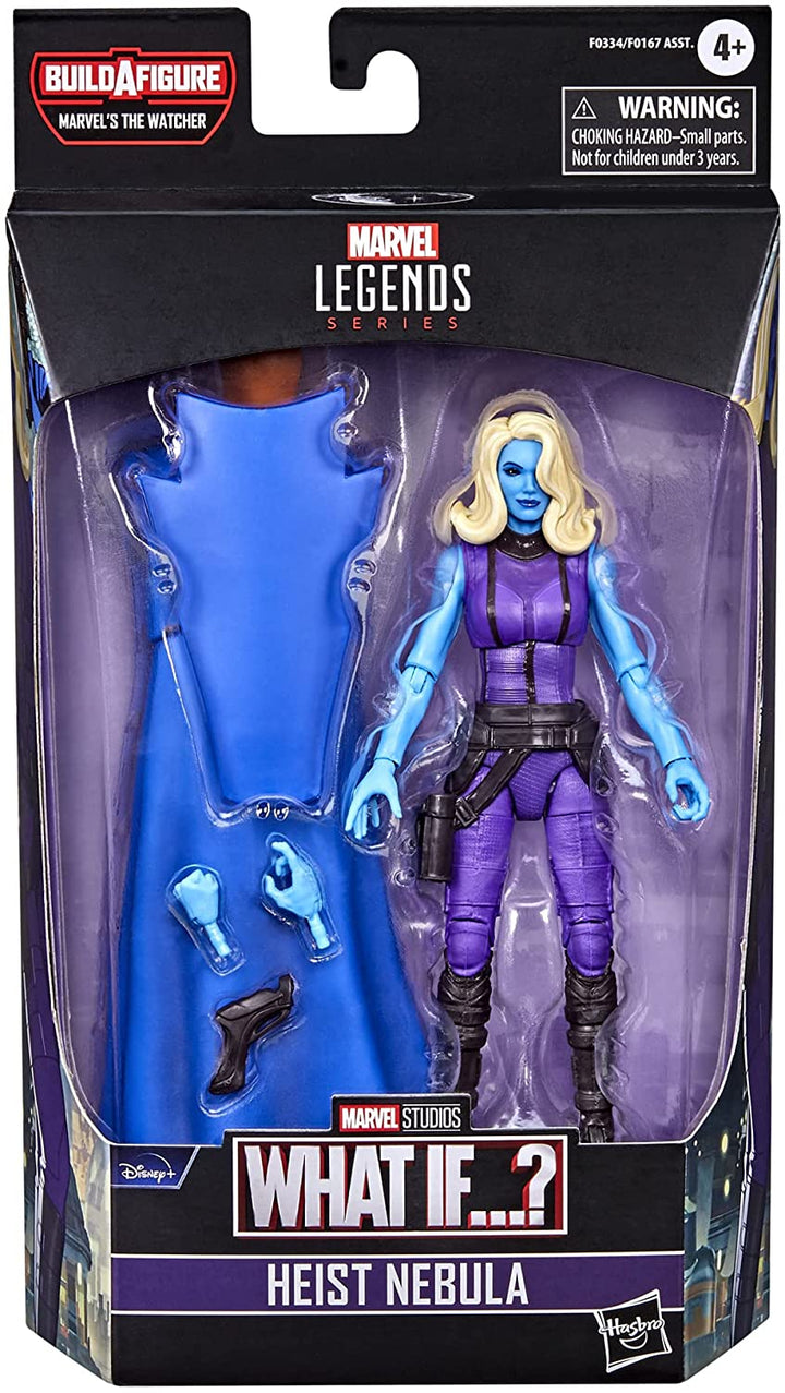 Marvel Legends Series 13 cm große Actionfigur Toy Heist Nebula, Premium-Design, 1 Figur, 1 Zubehör und 2 Build-a-Figure-Teile, mehrfarbig