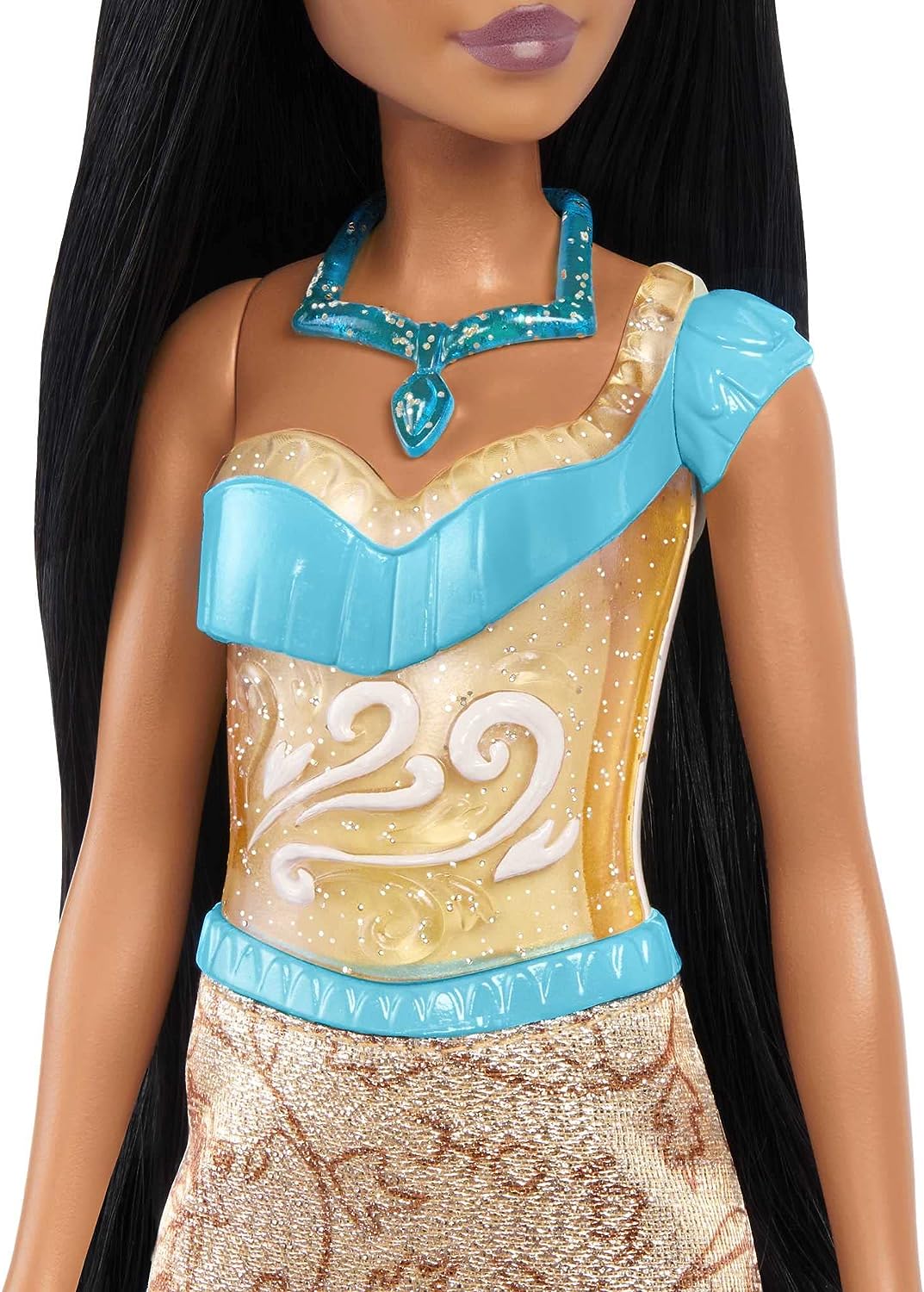 Disney Princess Toys, Pocahontas bewegliche Modepuppe mit funkelnder Kleidung und