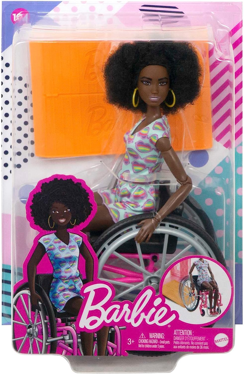 ?Barbie-Puppe mit Rollstuhl und Rampe, Kinderspielzeug, Barbie Fashionistas, Curly Bla