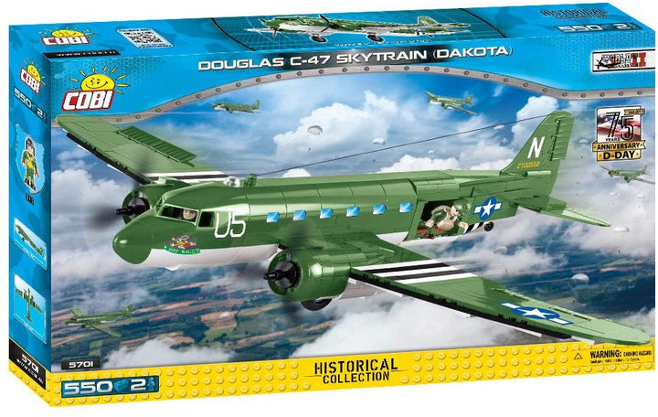 COBI 5701 Kleine Armeeflugzeuge – Douglas C-47 Skytrain Konstruktionsspielzeug, Grün