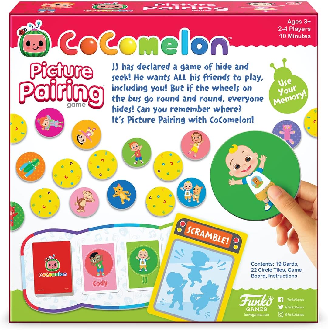 CoComelon Picture Pairing Memory-Spiel für 2–4 Spieler, Lernspiel für die Ewigkeit