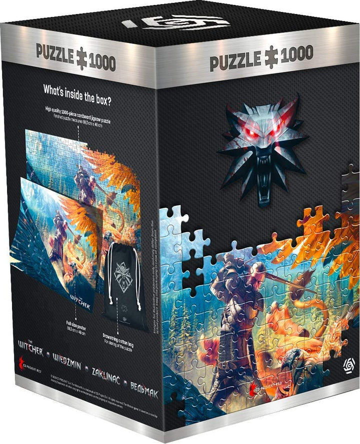 Good Loot The Witcher 3: Wild Hunt Gryffin Fight – 1000 Teile Puzzle 68 cm x 48 cm | inklusive Poster und Tasche | Spielgrafiken für Erwachsene und Jugendliche