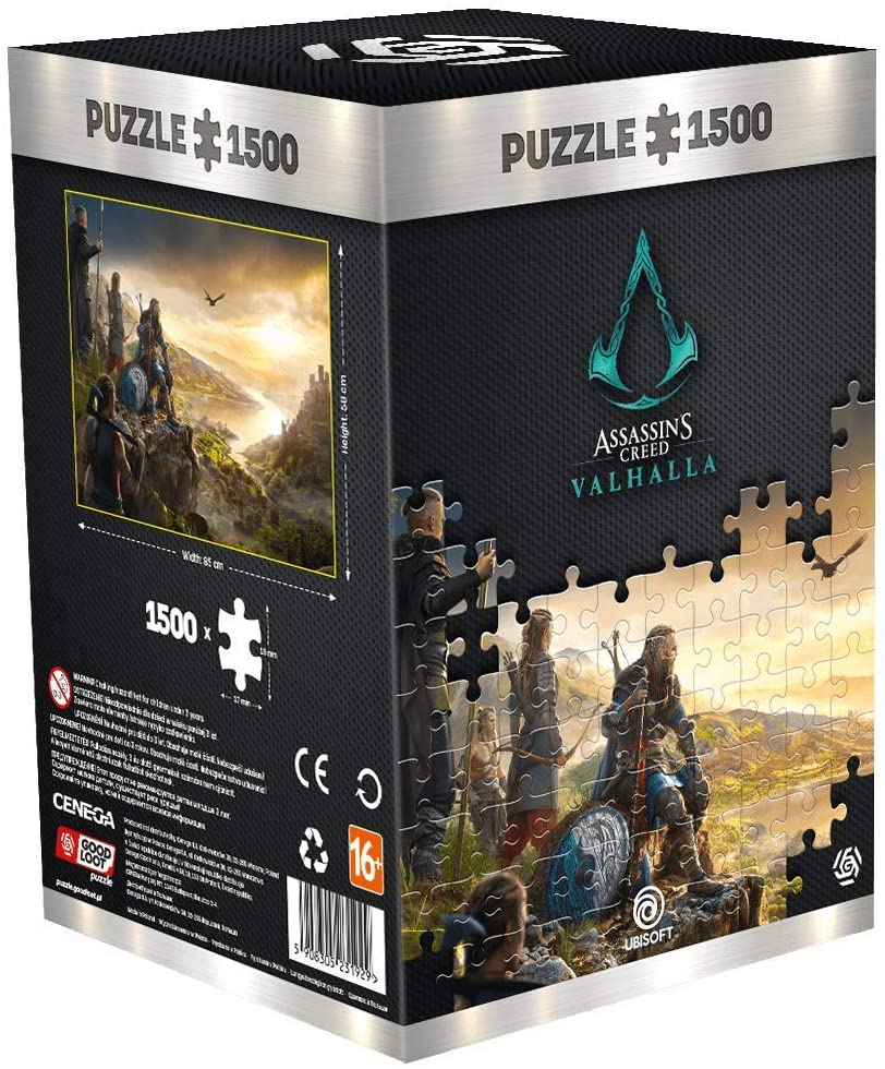 Gute Beute Assassin's Creed Valhalla Vista of England – 1500 Teile Puzzle 85 cm x 58 cm | inklusive Poster und Tasche | Spielgrafiken für Erwachsene und Jugendliche