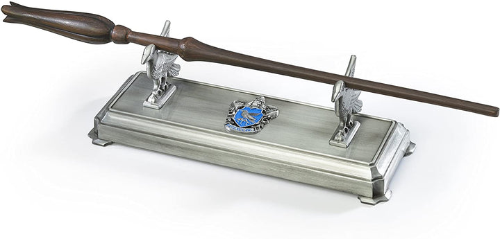 The Noble Collection Harry Potter Ravenclaw Wand Stand - 8in (20cm) Silver-Coloured Individual Wand Stand - Harry Potter Film Set Movie Props Wands - Gifts for Family, Friends & Harry Potter Fans