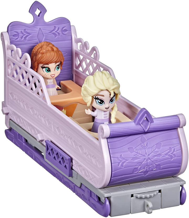 Hasbro Disney Frozen,F1823 Disney's Frozen 2 Twirlabouts Picknick-Spielset Schlitten-zu-Schloss mit Elsa- und Anna-Puppen