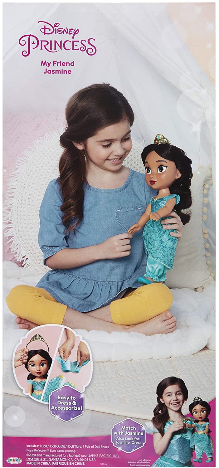 Disney Princess My Friend Jasmine Puppe, 35,6 cm groß, inklusive abnehmbarem Outfit und Ti