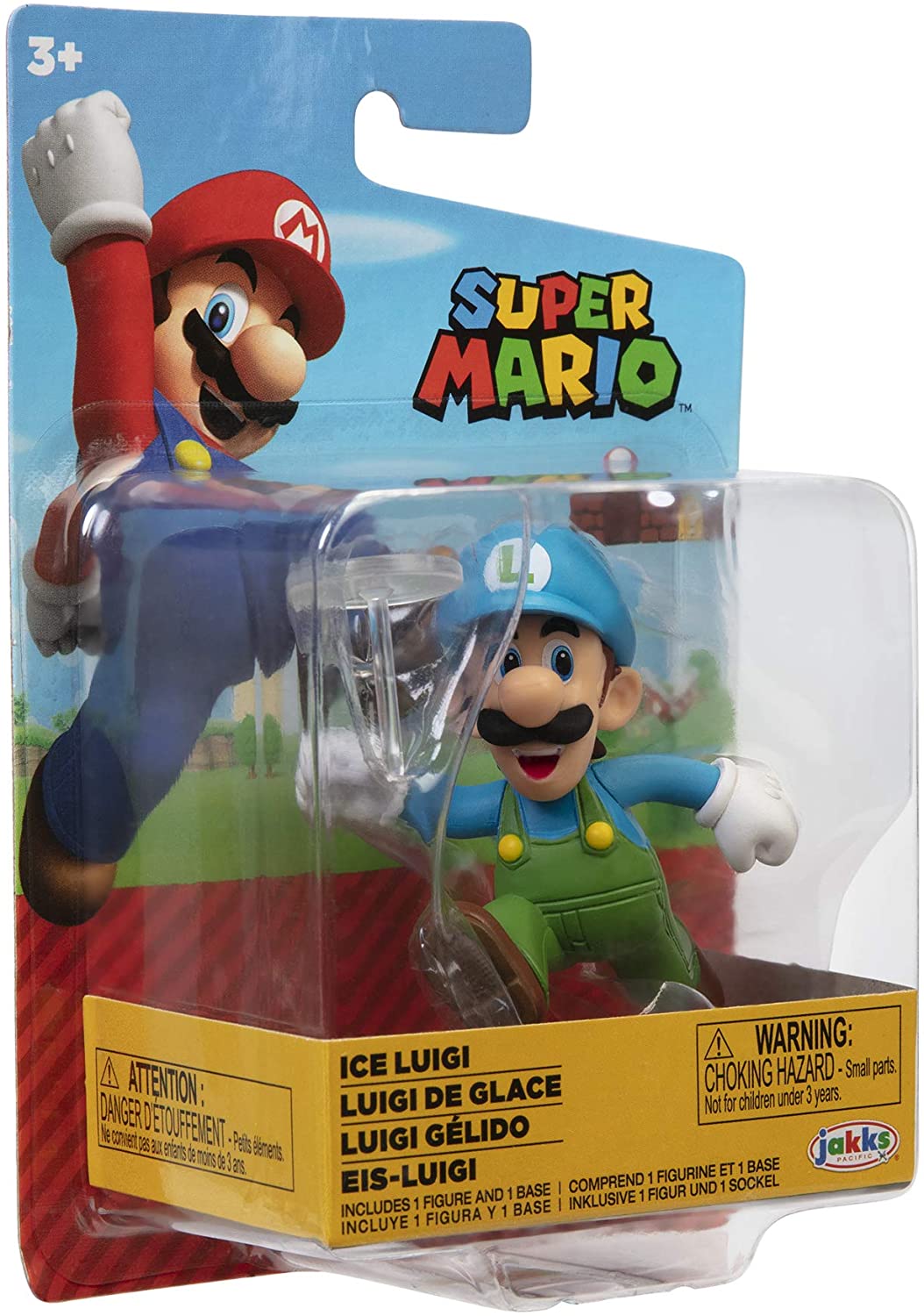 SUPER MARIO Action Figure 2.5 Inch Ice Running Luigi Collectible Toy
