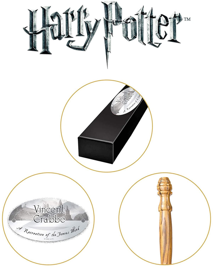 The Noble Collection - Vincent Crabbe Character Wand - 15in (38cm) Wizarding World Wand With Name Tag - Harry Potter Film Set Movie Props Wands