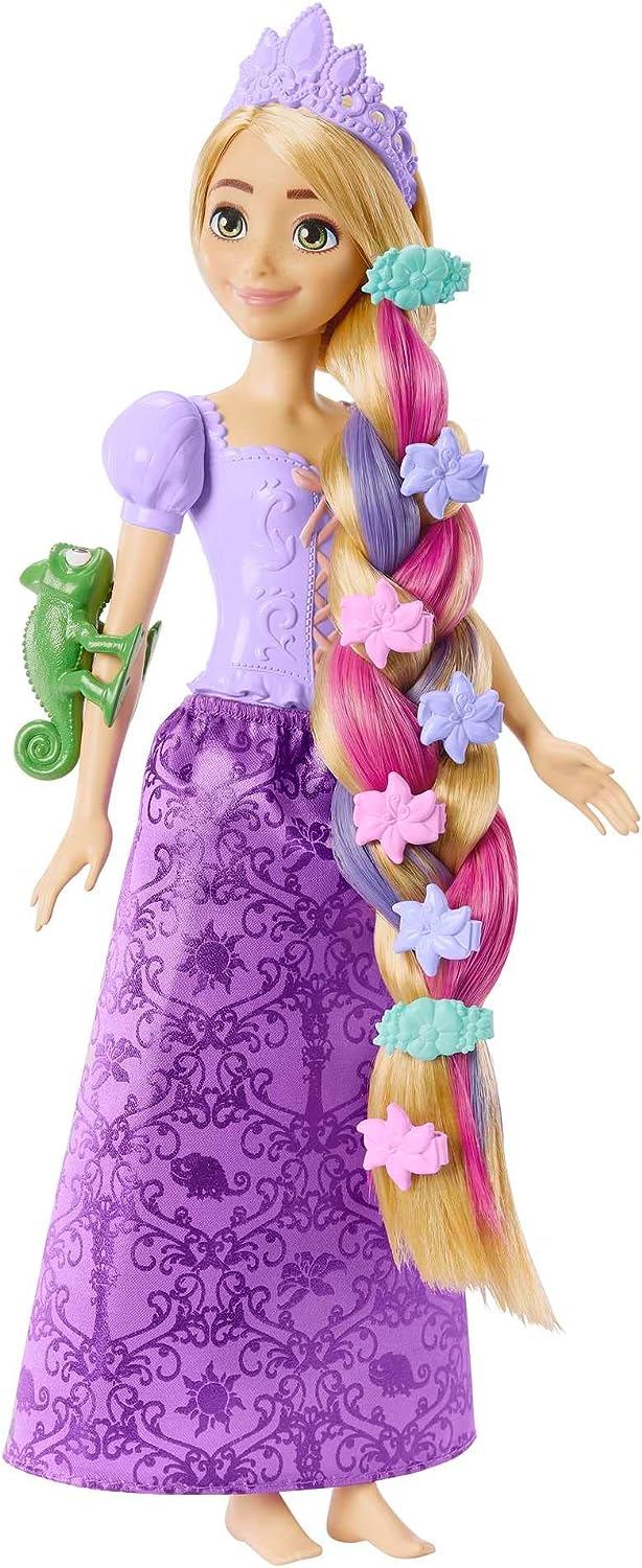 Disney Princess Toys, Rapunzel-Puppe mit Farbwechsel-Haarverlängerungen und Haar-S