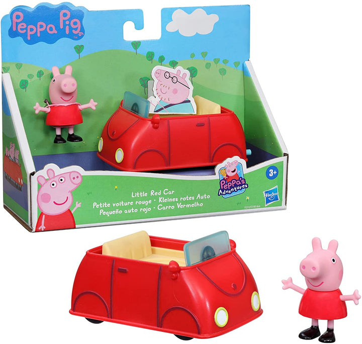 Peppa Pig F22125X1 Peppa's Adventures Fahrzeuge, kleines rotes Auto, Spielzeug mit Figur, A