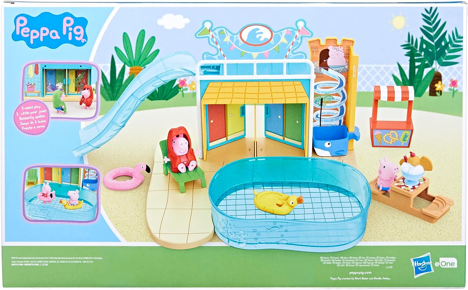 Peppa Pig Waterpark Playset - 2-Sided Playset with Figures & Accessories for 3+ 4