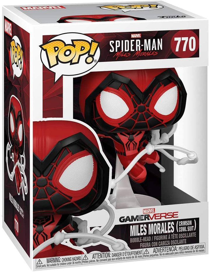 Marvel Spider Man Miles Morales (Traje de capucha carmesí) Funko 50155 Pop! Vinilo n. ° 770
