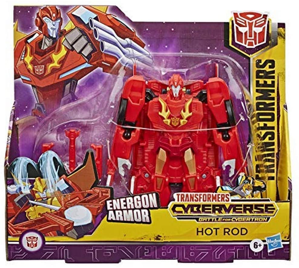 TRANSFORMERS Toys Cyberverse Ultra Class Hot Rod Action Figure - Combines with Energon Armour to Power Up - For Kids Ages 6 and Up, 6.75-inch