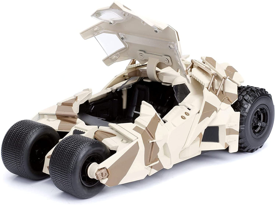 Jada Toys Tumbler Camo Batmobile Hochdetailliertes Modellauto im Maßstab 1:24 mit Batman-Figur, Cockpit und Türen zum Öffnen mit Rad