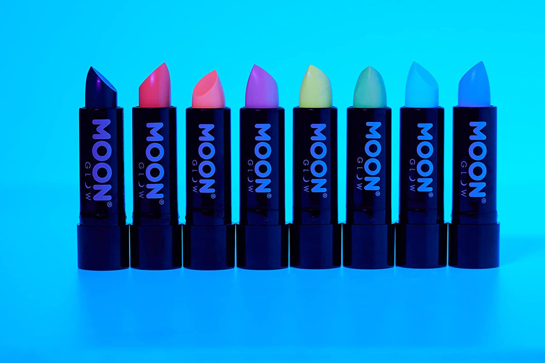 Neon-UV-Lippenstift von Moon Glow – Pastellblau – leuchtender neonfarbener Lippenstift – leuchtet unter UV-Strahlung